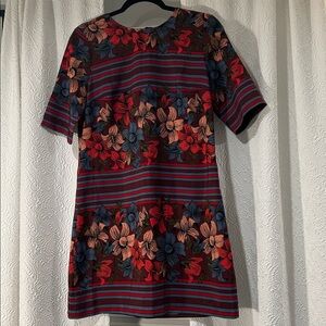 Abercrombie & Fitch Floral and Stripe Patterned Shift Dress